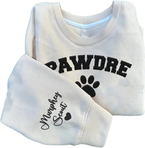 Personalized Embroidered Crewneck Sweatshirt, Custom Dog Dad Shirt, Proud Dog Dad Gift for Men (Cotton + Polyester, SS49)