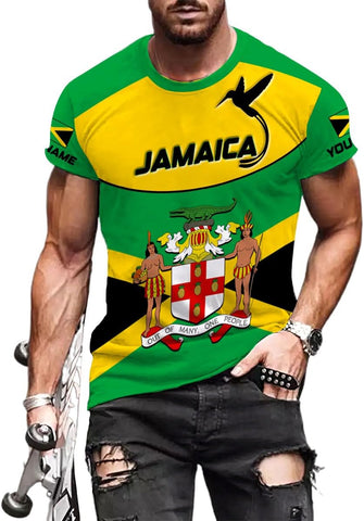 MoonArt Personalized Jamaica Shirt Custom Jamaica Flag Lion Hoodie for Men and Women, Jamaican Pride T-Shirt, Jamaicana