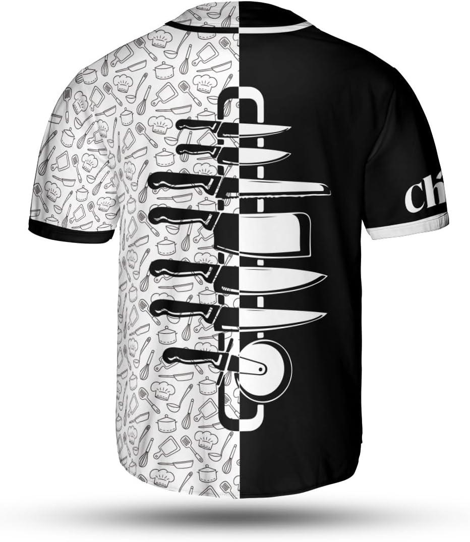 Podagree Personalized Chef Baseball Jersey Cooking Lover Shirt Chef Pride Uniform Jersey Soccer for Men and Women