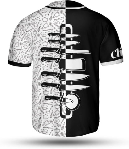 Podagree Personalized Chef Baseball Jersey Cooking Lover Shirt Chef Pride Uniform Jersey Soccer for Men and Women