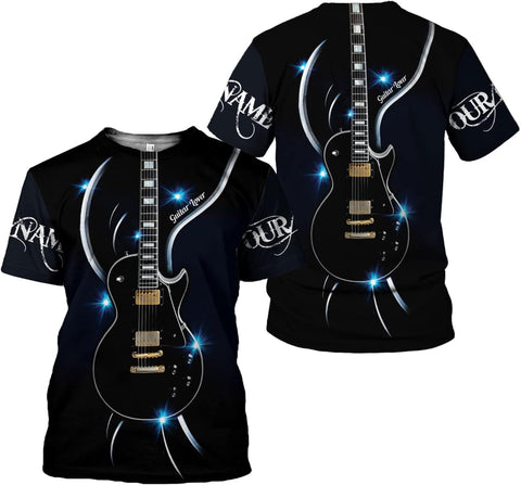 Personalized Name Guitar Shirt 3D, Customized Guitar Shirts for Men, Unisex Guitar Shirts Music Music Lover, Guitar Lover