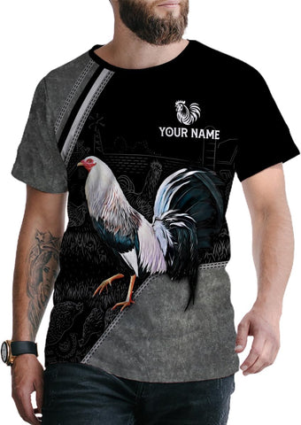 Mostefy Personalized Name Rooster Shirt 3D, Rooster Shirts for Men, Chicken Tshirts Shirts for Women, Funny Chicken Shirts