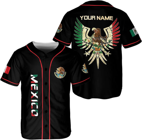Personalized Name Mexico Baseball Jersey, Mexican Baseball Jersey for Men Women, Mexicano Jersey, Mexico Flag Baseball Jersey