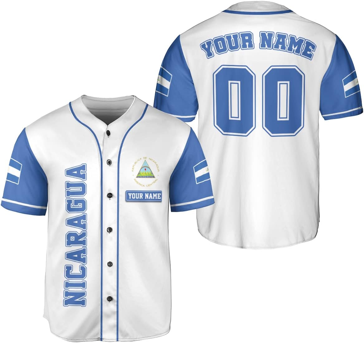 Personalized Nicaragua Baseball Jersey, Custom Nicaragua Baseball Jersey for Men & Women, Nicaraguan Camisas Shirt