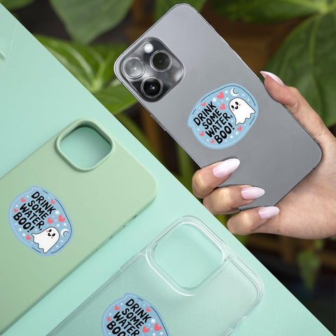 3 Pcs Drink Some Water Boo Sticker, Cute Hydration Reminder Ghost Sticker, Cute Ghost Sticker, Reminder Drink Water Sticker, Halloween Gifts for Laptop Water Bottle Phone Car Window Helmet 3 Inches
