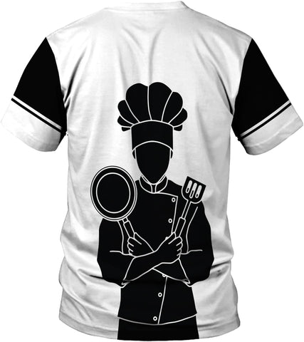 Custom Chef Shirt Chef Shirts for Men Gifts for Master Chef Lovers Custom Chef T Shirts for Men Funny 3D Chef Shirts for Men