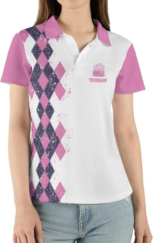 Personalized Bowling Shirts for Women, Custom Name Women Bowling Jersey, Ladies Bowling Polo Shirt for Team