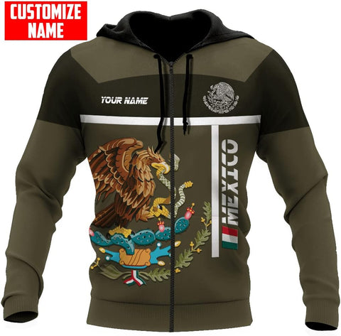 AOVL Personalized Name Mexican Shirts for Men Customized Mexico Shirts for Men Mexico Shirts Mexico Shirt Eagle Flag S-5XL
