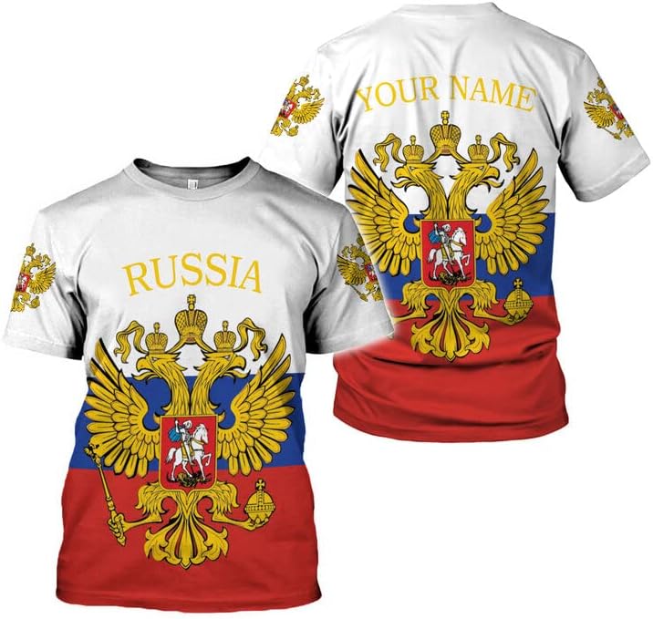 AOVL Personalized Russia Flag & Coat of Arms Pride Shirts