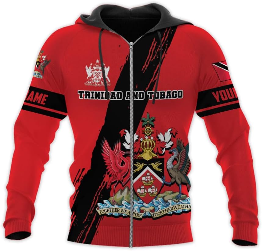 Personalized Trinidad & Tobago Shirts Trinidad and Tobago Coat of Arms Flag 3D Shirts Trinidad Pride Independence