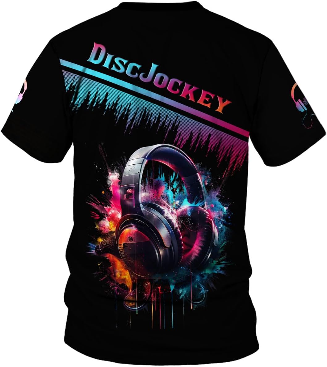 Personalized DJ 3D Shirts, Disc Jockey 3D Shirt, DJ T-Shirt, DJ Shirt Gifts for Men, Custom DJ Shirt for EMD Music Festival
