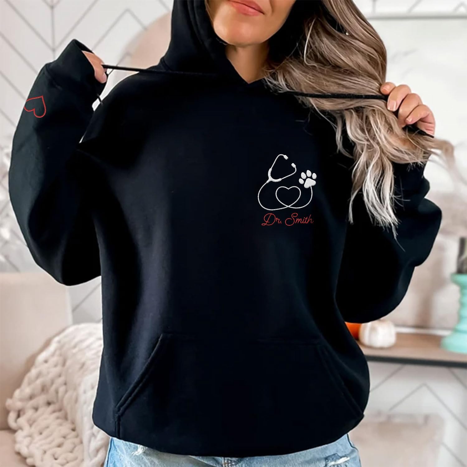 Leeprints Personalized Embroiderd Veterinary Medicine Sweatshirt - Vet Tech Sweater, Veterinarian Gift, Vet Med Staff Gifts