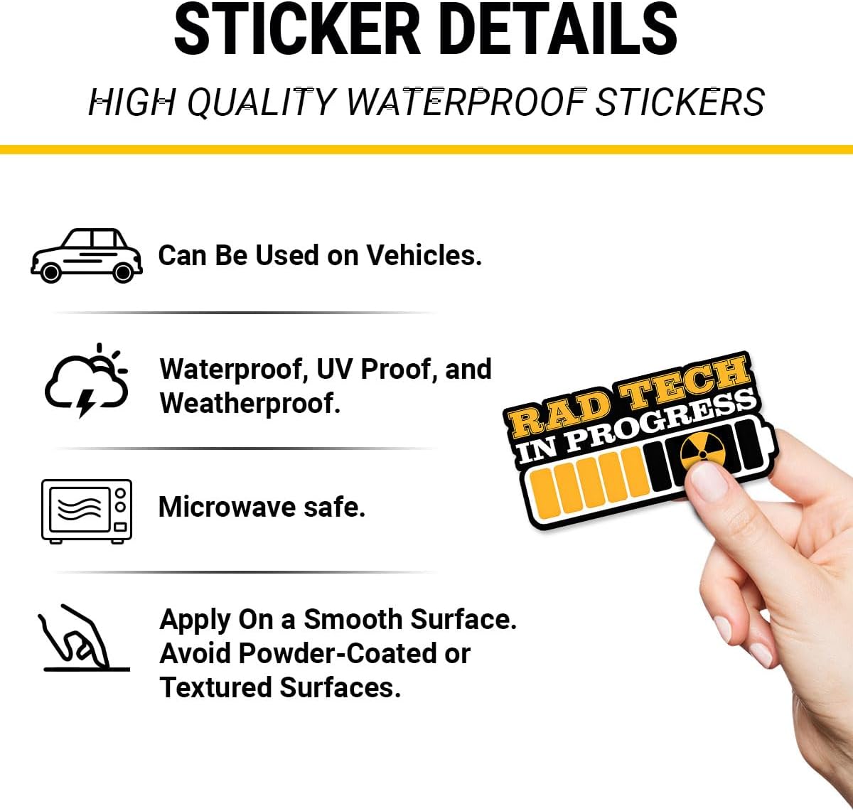 3 Pcs Rad Tech in Progress Sticker, Technologist Xray Sticker, Radiology, X-Ray Tech Stickers Waterproof Die-Cut for Laptop Water Bottle Phone Car Note Book Gifts