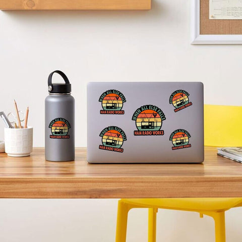 3 Pcs When All Else Fails Ham Radio Works Sticker, Amateur Ham Radio Operator Decal Funny Amateur Radio Quote Radio Vinyl Stickers Waterproof for Laptop Water Bottle Phone Car Helmet Gifts 3"x3"