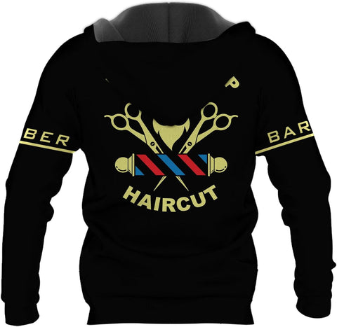 Custom 3D Barber Shirt for Men Women Gift Personalized Hair Stylist Tee Barbershop Apparel Hairdresser Printed Uniform
