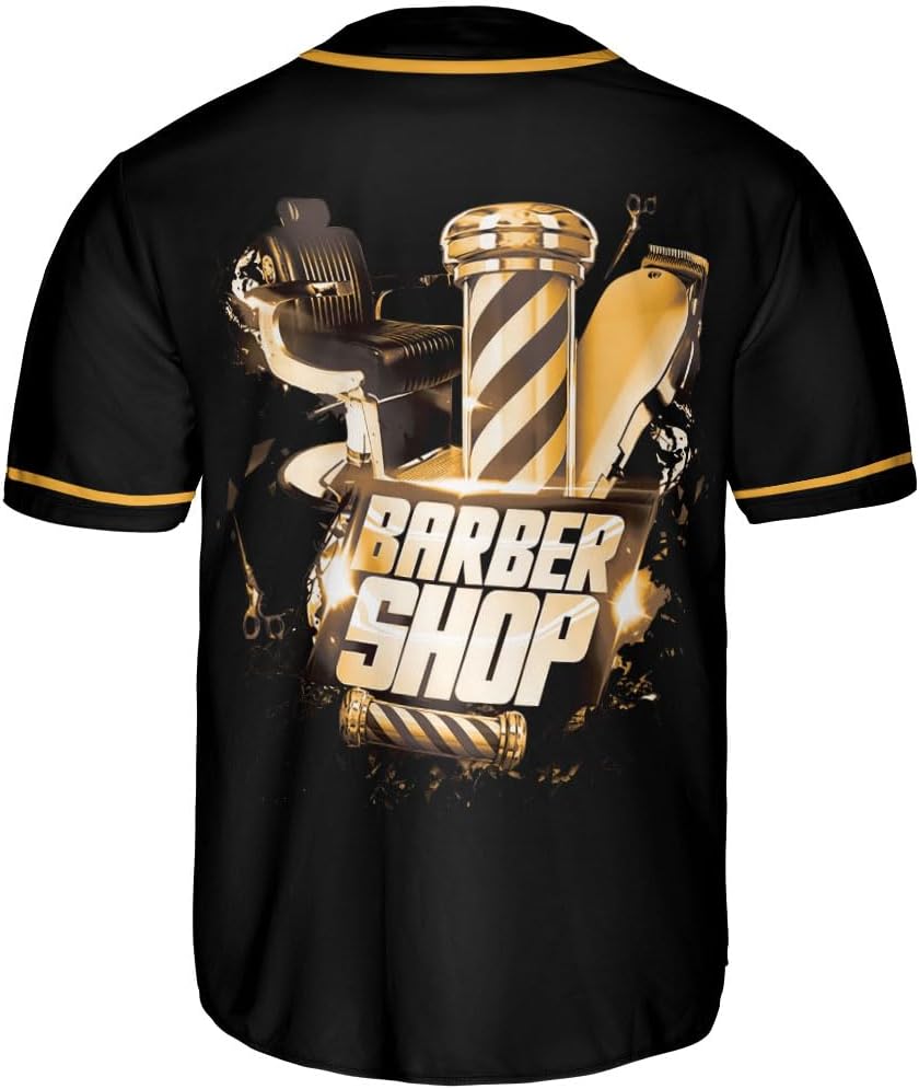 Personalized Barber Shop Baseball Jersey, Hairdresser Jersey, Barber Tools Hat