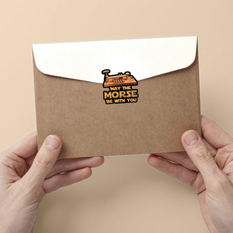 3 Pcs May The Morse Be with You Sticker Morse Code Sticker Amateur Radio Gifts for Ham Radio Operators Amateur Ham Radio Crib Decal Gift Stickers for Laptop Bottle Phone Car Helmet Sticker 3"x3"