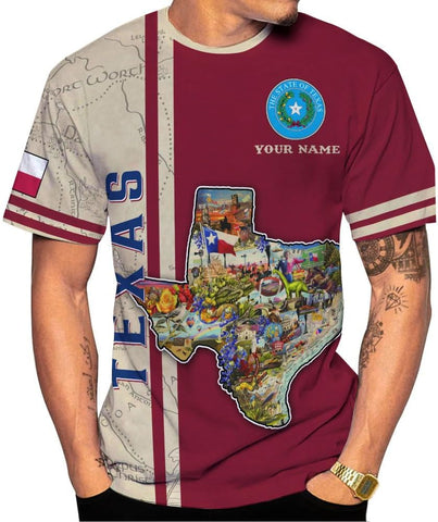 Mostprints Personalized Texas Flag Shirt and Map Dont Mess with Texas Customize Name Texas Shirts for Men Women Adult Size