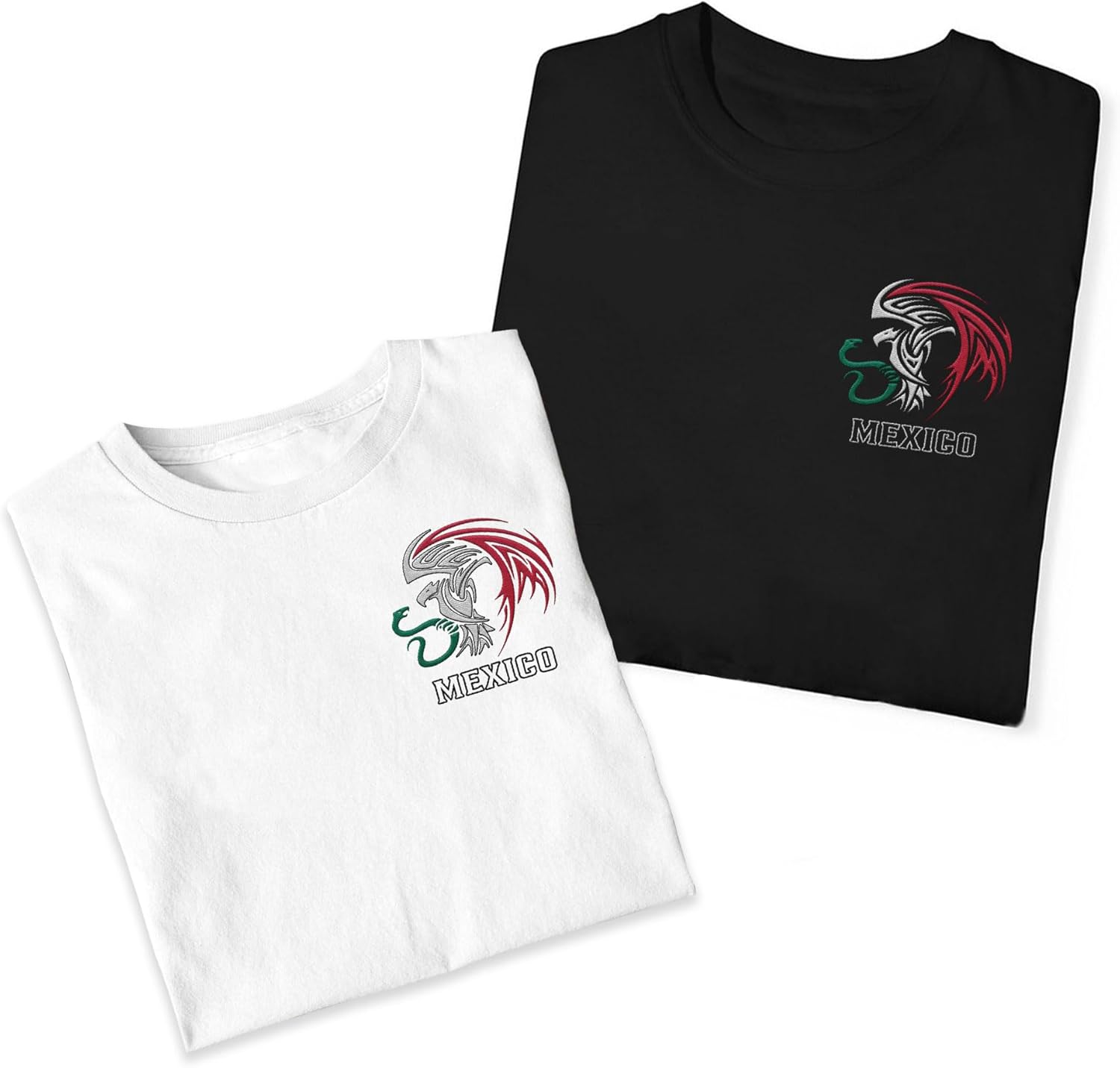 Mostefy Personalized Name Embroidered Mexico Tshirt, Customized Name Shirts Mexican US Flag, Mexico Shirt2