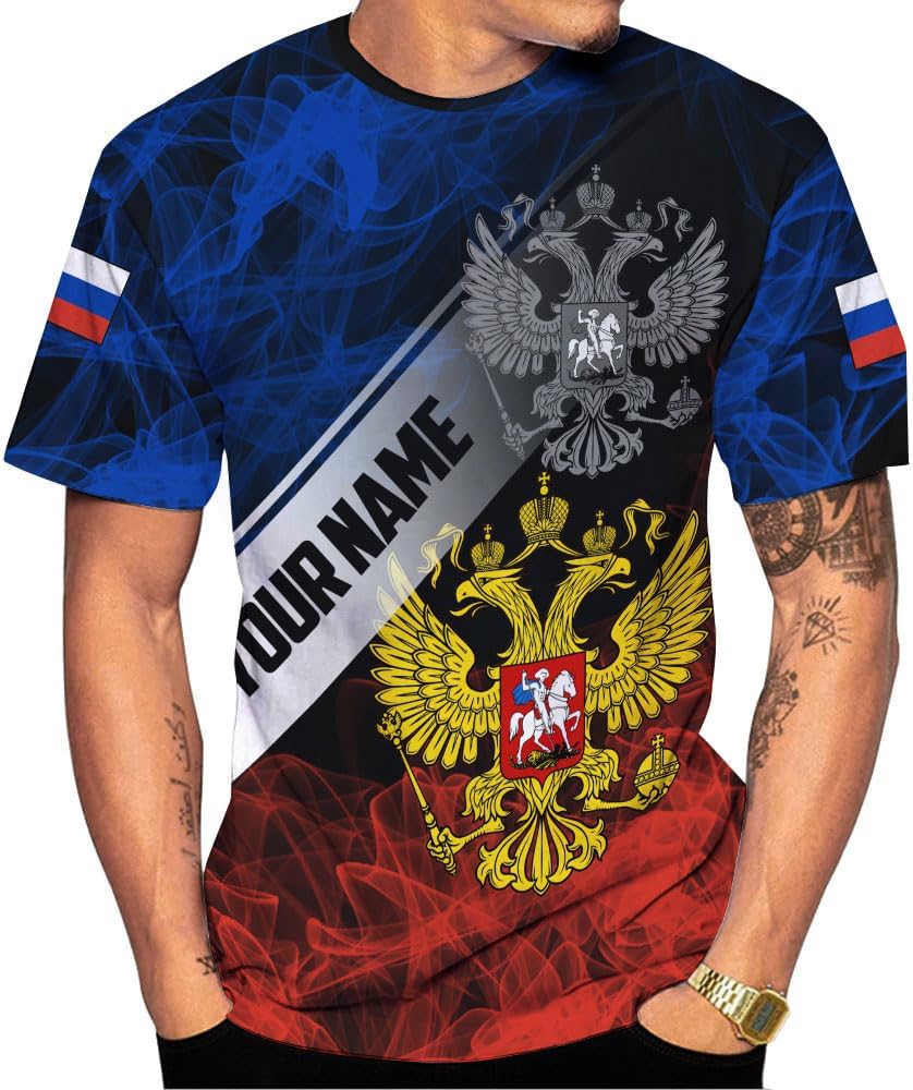 Personalized Russia Shirts Russian Shirt Russian Unisex Shirts Russia Flag Pride Shirts Russia Flag Coat of Arms Shirts