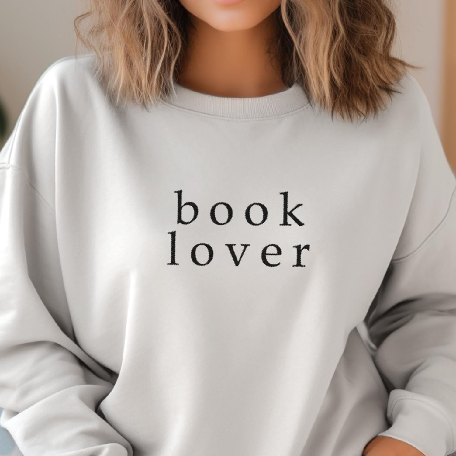 Women's Cotton Crew Neck Sweatshirt, Book 6, Personalized Embroidered