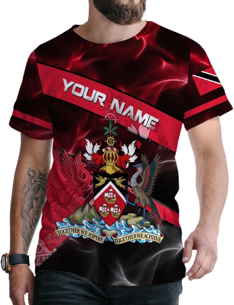 Rivelus Personalized Trinidad and Tobago Clothing 3D, Trinidad and Tobago Shirt, Trinidad Pride Gift T-Shirt S-5XL