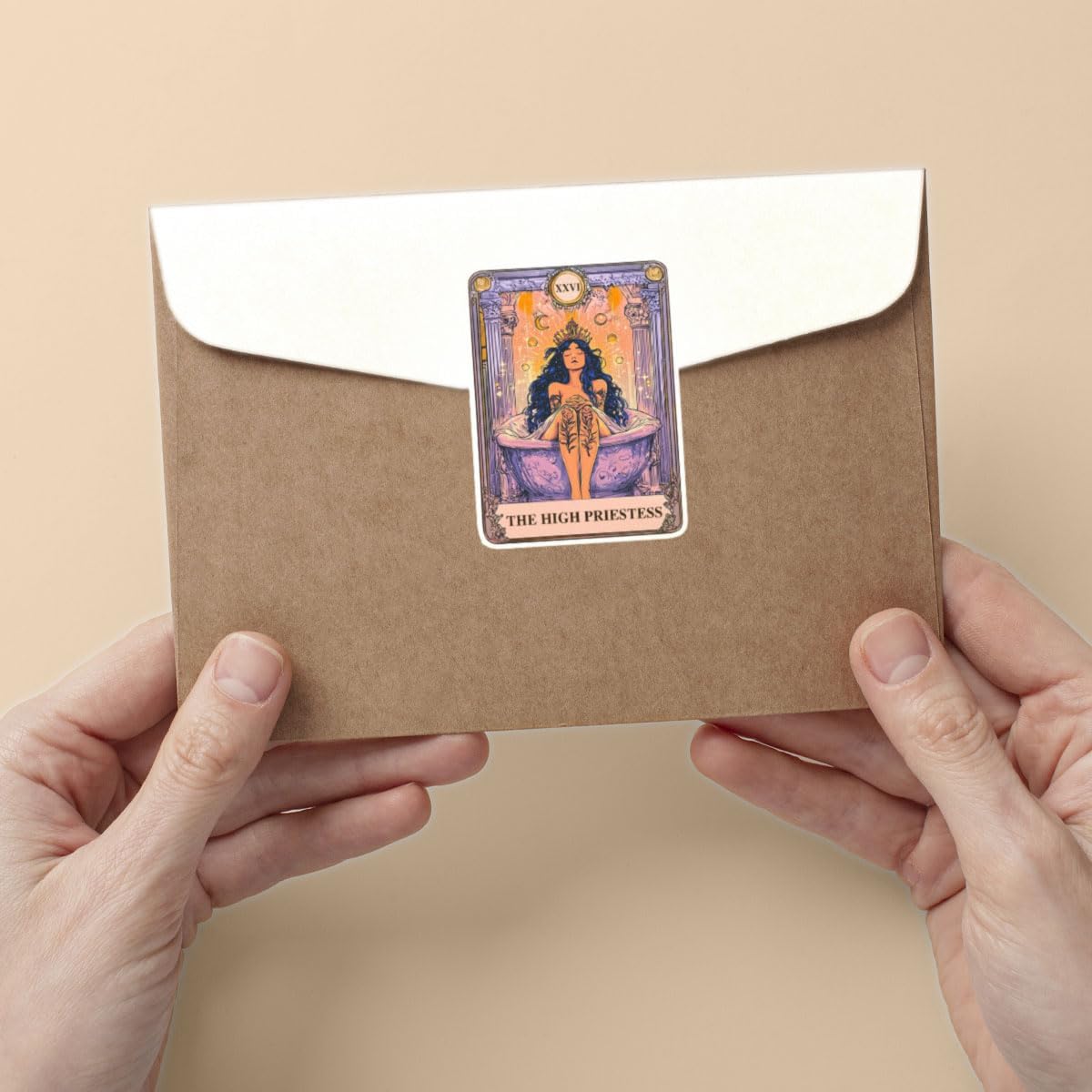 3 Pcs The High Priestess Tarot Card Sticker, Tarot Stickers, Witchy Stickers for Kindle, Bookish Stickers for Kindle - Vinyl Decal 3 Inches for Water Bottles Laptop Phone Car Hard Hat Helmet Coworker