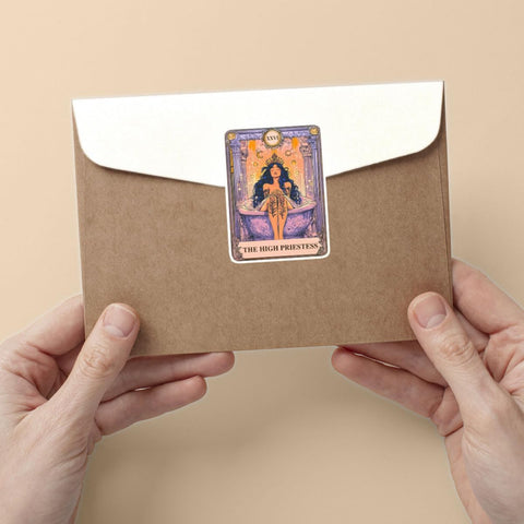 3 Pcs The High Priestess Tarot Card Sticker, Tarot Stickers, Witchy Stickers for Kindle, Bookish Stickers for Kindle - Vinyl Decal 3 Inches for Water Bottles Laptop Phone Car Hard Hat Helmet Coworker