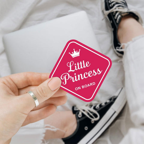 3PCS Pink Little Princess On Board 3" Sticker, Princess Sticker, Princess On Board Signs for Car, Toddler On Board Sticker Sticker Die-Cut Waterproof for Water Bottle, Truck, Car, Helmet