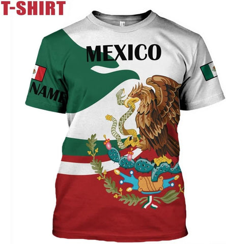 Personalized Eagle Mexico Tshirt, Shirt De Mexico Flag, Gifts for Men Mexico, Mexican T-Shirts for Men Women S_5XL