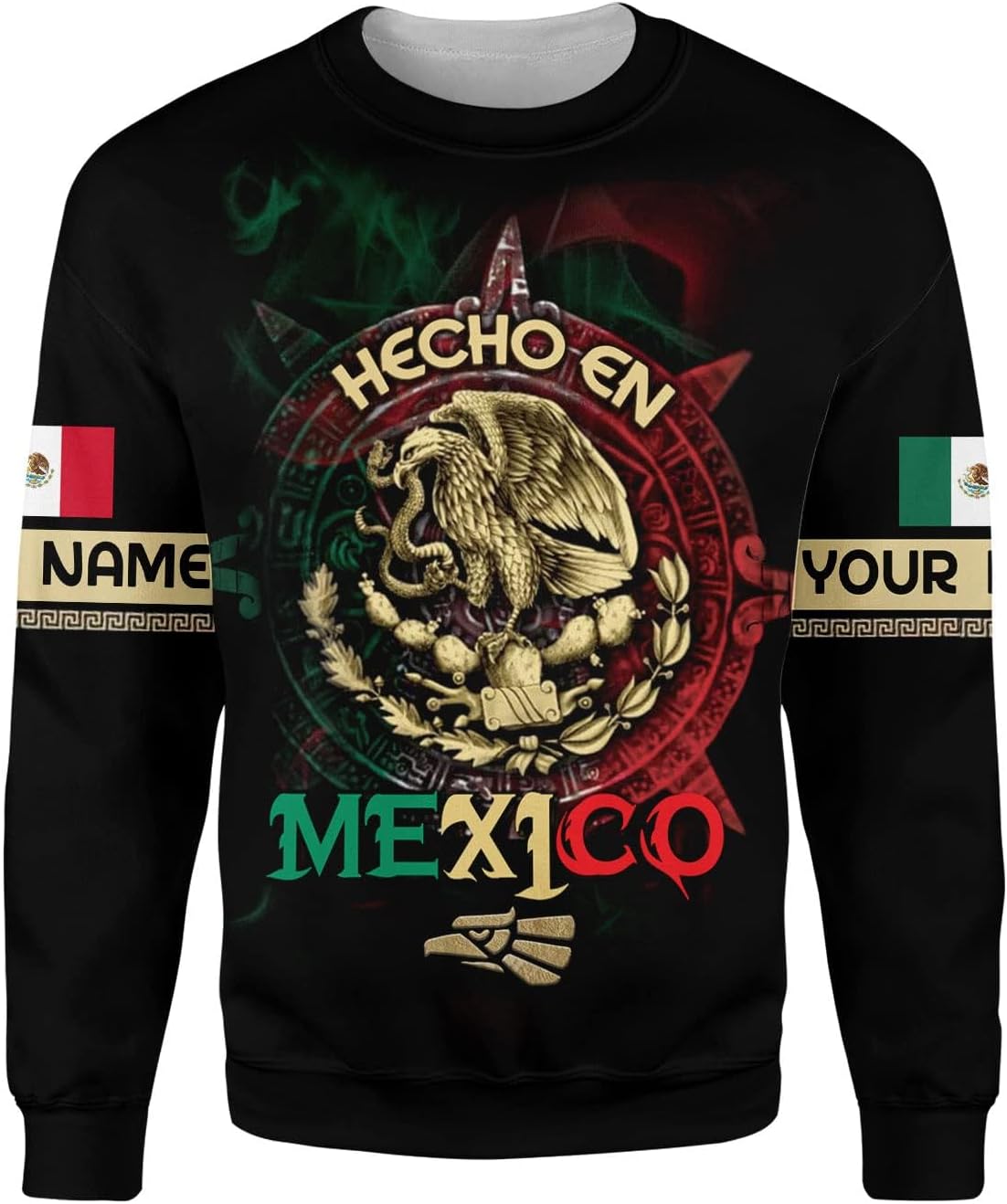 Personalized Name Mexican Hoodie 3D, Customized Mexican Hoodies for Men, Unisex Mexico Hoodie, Mexico Hoodies for Men 1