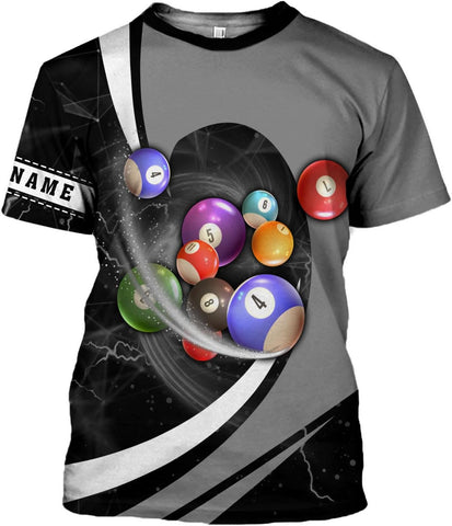 Parvii Personalized Billiards Shirt for Men, 8 Ball Pool Shirt, Billiards Gift