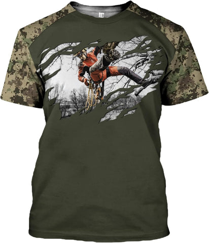Personalized Arborist T-Shirt 3D, Woodworker Shirt, Mens Tree Climber Shirt