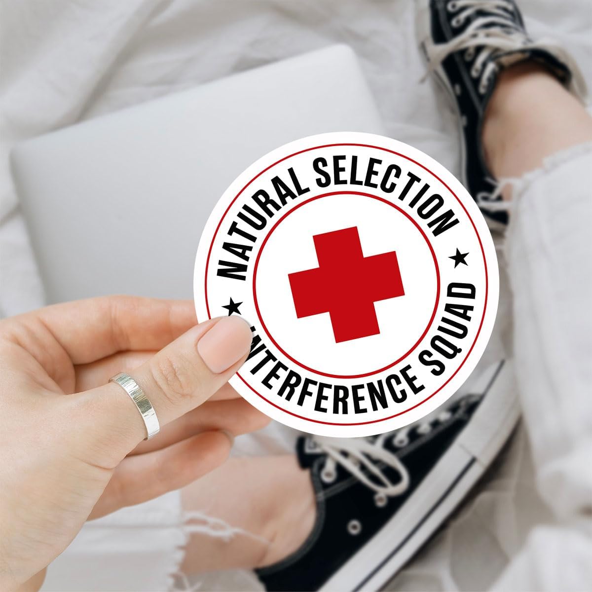 3 Pcs Natural Selection Interference Squad Sticker, EMT EMS Stickers First Aid Gifts, Funny Paramedic Medical Nursing Healthcare - Vinyl Sticker 3 Inches for Water Bottles Laptop Phone Car Ski Helmet