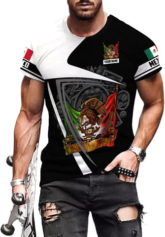 Mostprints Personalized Name Mexican Shirts for Men, Customized Mexico Shirts for Men, Mexico Shirts for Women Mexico Shirt