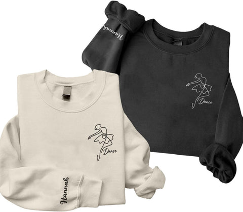 Suseaz Dance Personalized Embroidered Sweatshirt, Funny Dance Mom Mother's Day Sweatshirt, Dancing Mom Clothing,Gifts For Mom