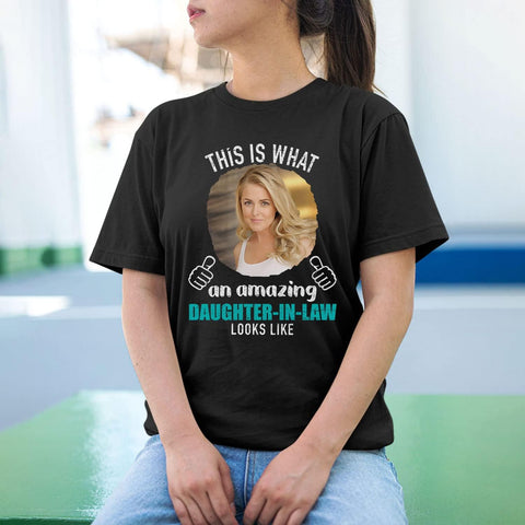 HomeDesign Personalized My Daughter in Law is My Favorite Child Shirt, Daughter in Law Tshirt Favorite Child is My Daughter