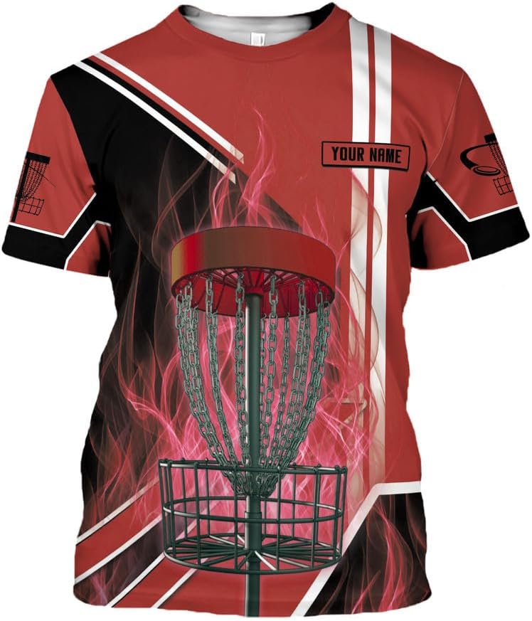 Personalized Disc Golf T-Shirt 3D All Over Printing S-5XL, Disc Golf Shirts for Men, Mens Disc Golf Tee Shirt