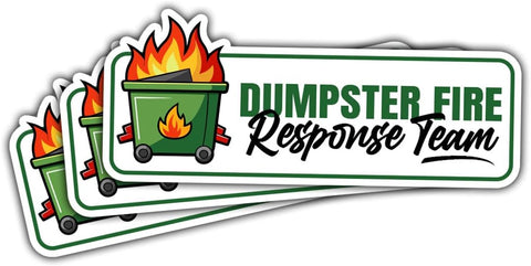 3 Pcs Dumpster Fire Response Team, Dumpster Fire Sticker, This is Fine Sticker, Everything's Fine Dumpster Fire - Vinyl Sticker for Water Bottles Laptop Phone Car Helmet 3 Inches (Dumpster 2)