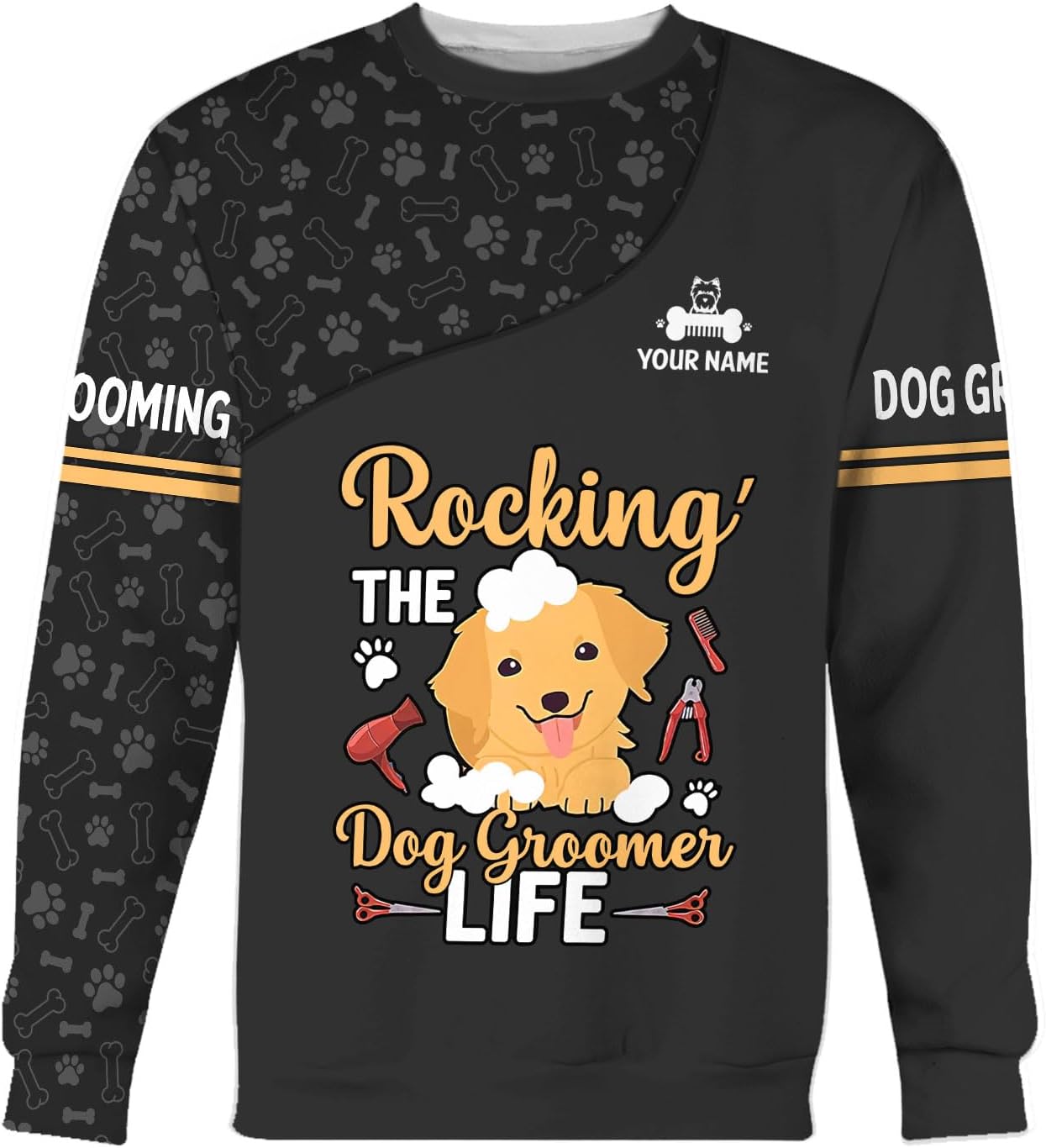 Mostprints Personalized Name Dog Groomer Shirt 3D, Funny Dog Groomer Apparel Shirts, Dog Groomer Gifts for Men and Women