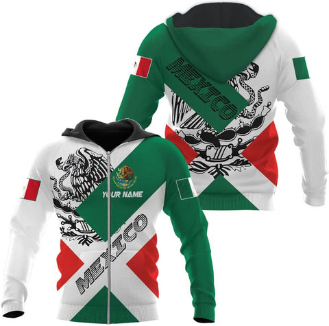 Personalized Name Mexican Hoodie 3D, Customized Mexican Hoodies for Men, Unisex Mexico Hoodie 3D, Mexico Hoodies for Men, Mexico Flag Gift for Women, T Shirt, Zip Up Hoodie, Sweatshirt HD23