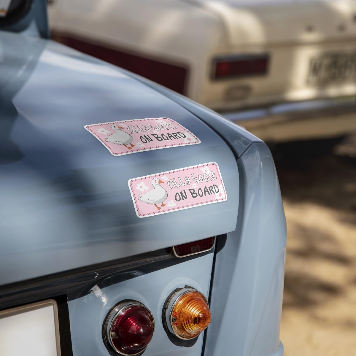 3 Pcs Silly Goose on Board Decal, Silly Goose Decal, Funny Goose Car Sticker, Goose Lover Sticker, Decal 5"x5" Vinyl Sticker for Car Window, Laptop, Bumper, Truck, Waterproof Goose Decal