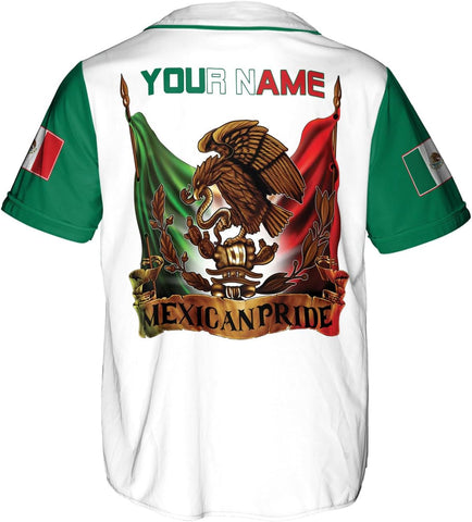 Mostefy Custom Mexico Baseball Jerseys Mexican Eagle & Flag Shirt for Teams, Mexico Shirts for Men & Women Size S-5XL