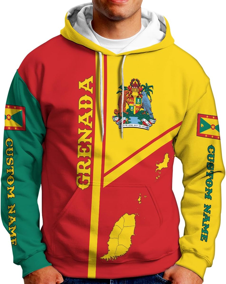 Personalized Name Grenada Shirts for Men, Grenada Shirts for Women, Proud Grenadan Shirts, Grenadian Flag Pride Shirt