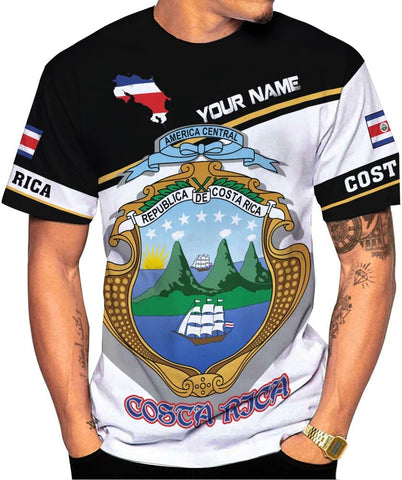 Mostprints Personalized Costa Rica Shirt 3D, Costa Rica Tshirt, Costa Rica Shirts for Men Women, Costa Rican Pride Flag