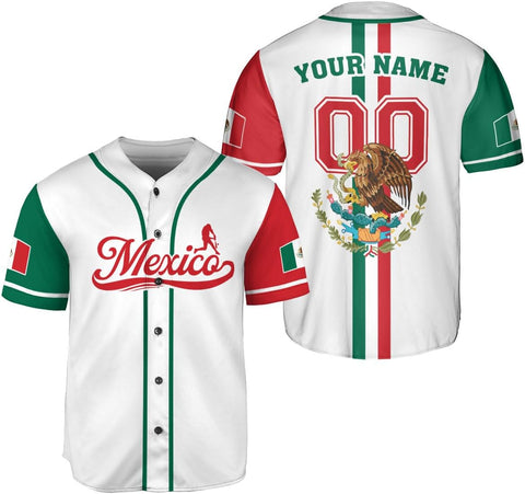 Mostprints Custom Mexico Baseball Jerseys Mexican Eagle & Flag Shirt for Teams, Mexico Shirts for Men & Women Size S-5XL