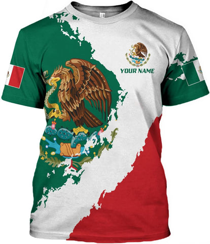 Royal Fight Personalized Mexico Shirts, Mexican Shirts for Men, Customized Mexico T-Shirt for Men, Mexico Eagle Flag Shirt