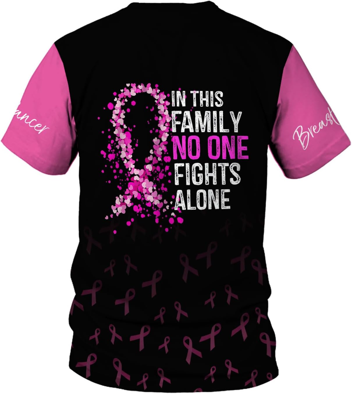 Podagree Personalized Breast Cancer 3D Shirt, Pink Ribbon Awareness T-Shirt, Survivor Pride Tshirt Breast Cancer Shirt