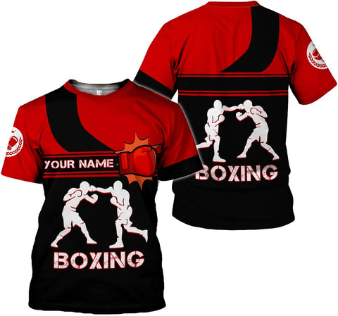 Personalized Boxing 3D Shirt, Boxing Shirts for Men Boxing T Shirts Women Boxing Tee Shirt Gifts for Boxing Lovers (HD386)