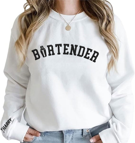 MAPrints Personalized Bartender Embroidered Sweatshirt, Funny Bartending Gift For Bartender Barista Shirt Cocktail Sweatshirt